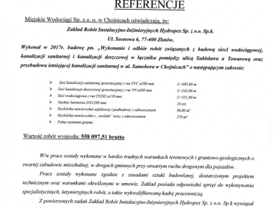 refencje chojnice